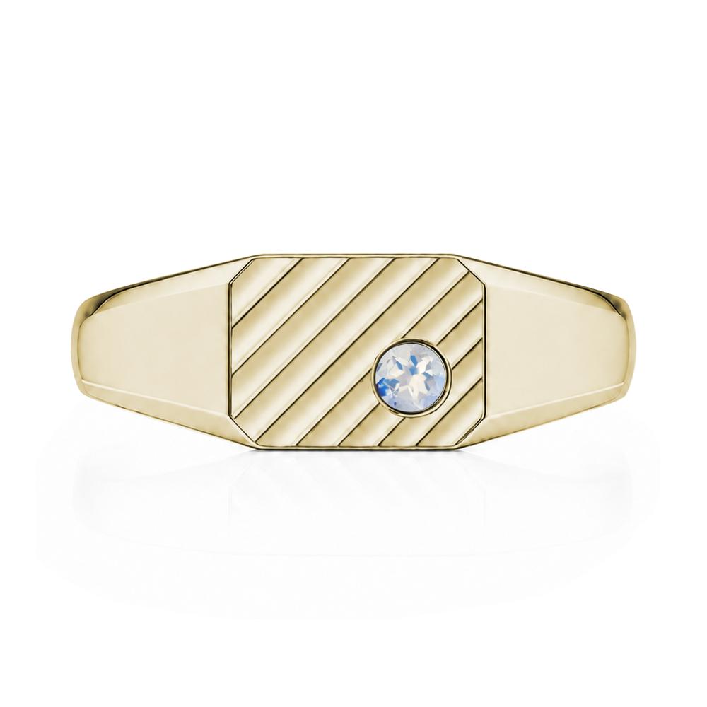 Petite Emerald Mens Signet Ring - LUO Jewelry #gemstone_Moonstone