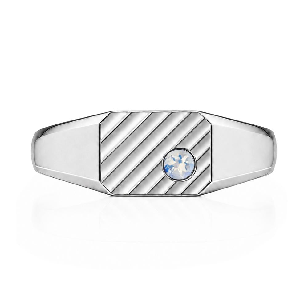 Petite Emerald Mens Signet Ring - LUO Jewelry #gemstone_Moonstone