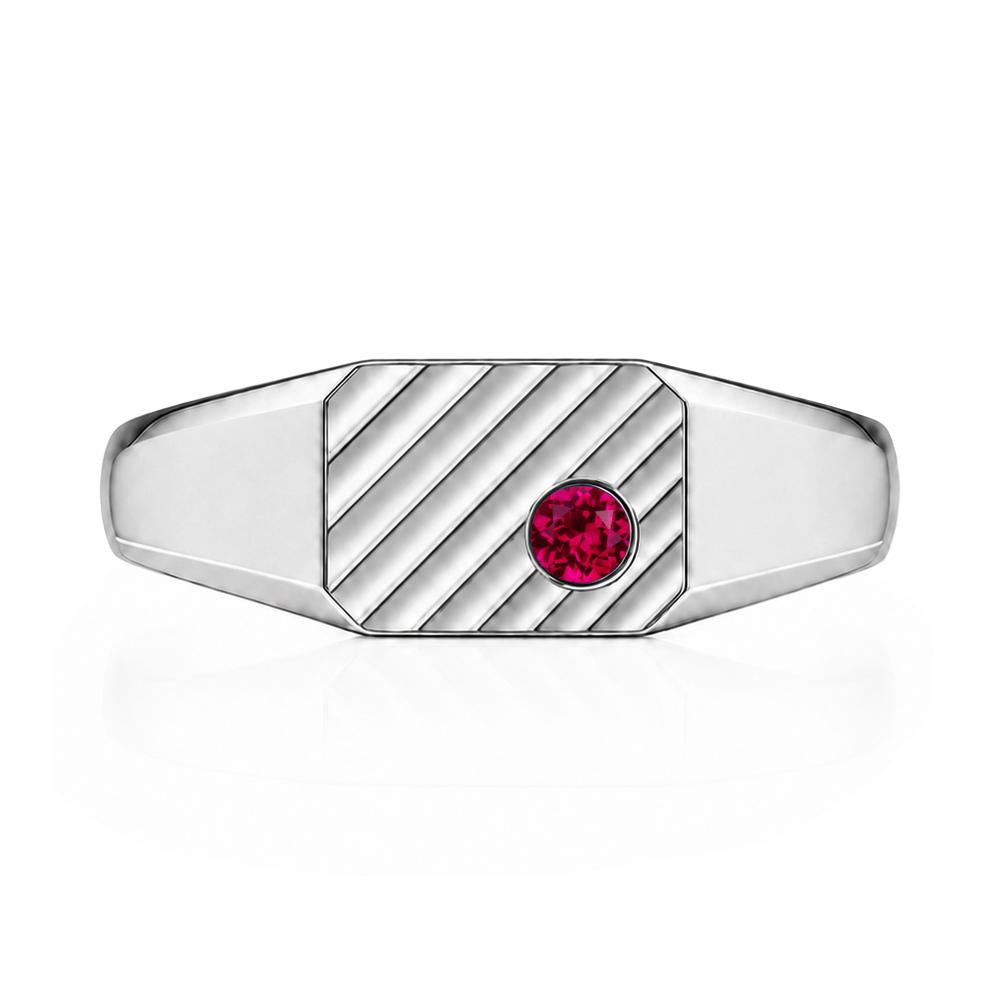Petite Emerald Mens Signet Ring - LUO Jewelry #gemstone_Ruby