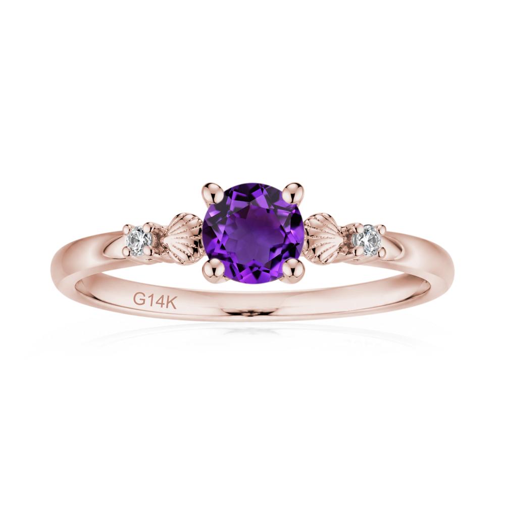 Round Shaped Amethyst Conch Ring - LUO Jewelry #gemstone_Amethyst