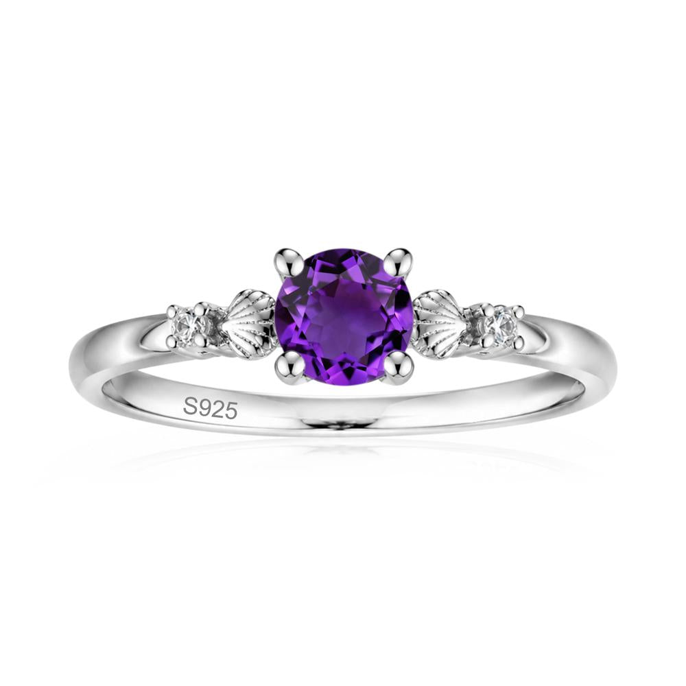 Round Shaped Amethyst Conch Ring - LUO Jewelry #gemstone_Amethyst