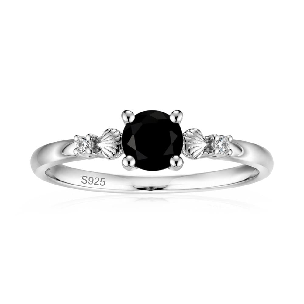 Round Shaped Amethyst Conch Ring - LUO Jewelry #gemstone_Black Spinel