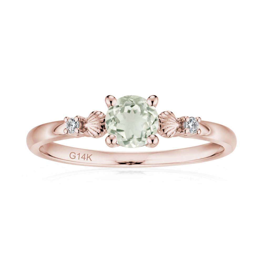 Round Shaped Amethyst Conch Ring - LUO Jewelry #gemstone_Green Amethyst