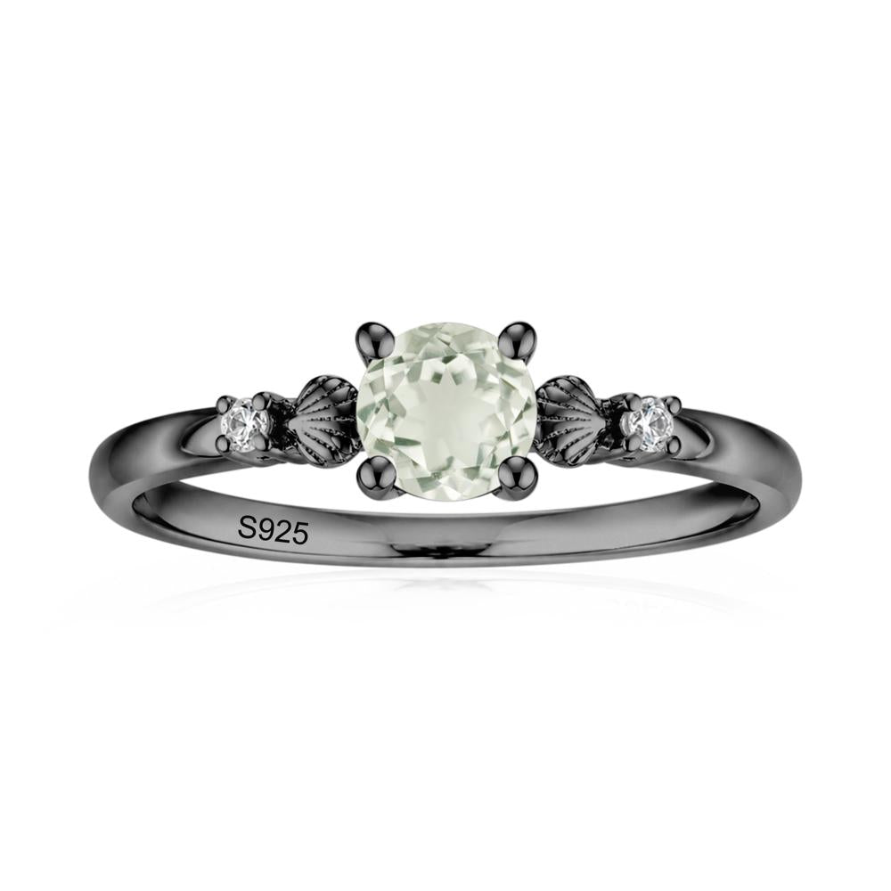 Round Shaped Amethyst Conch Ring - LUO Jewelry #gemstone_Green Amethyst