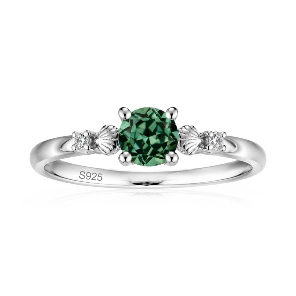 Round Shaped Amethyst Conch Ring - LUO Jewelry #gemstone_Green Sapphire