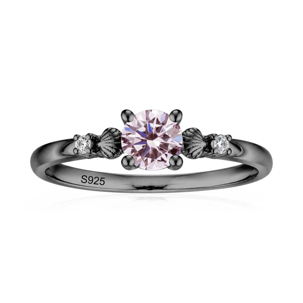 Round Shaped Amethyst Conch Ring - LUO Jewelry #gemstone_Pink Cubic Zirconia