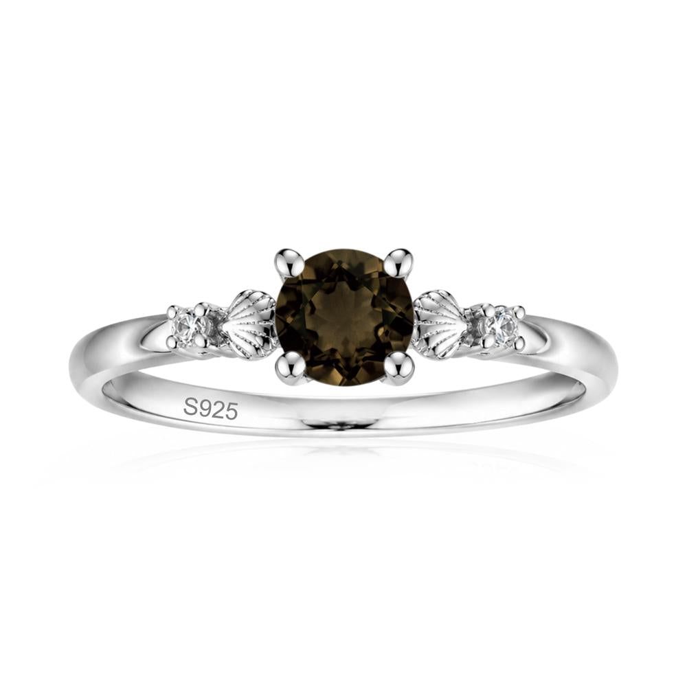 Round Shaped Amethyst Conch Ring - LUO Jewelry #gemstone_Smoky Quartz