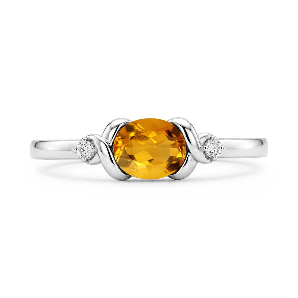East West Oval Shaped Sapphire Twisted Ring - LUO Jewelry #gemstone_Citrine
