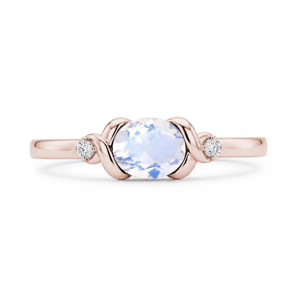East West Oval Shaped Sapphire Twisted Ring - LUO Jewelry #gemstone_Moonstone