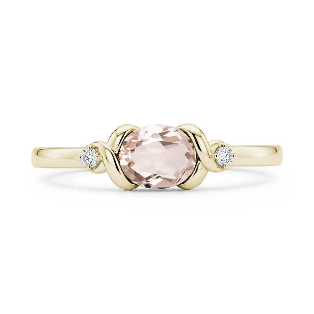 East West Oval Shaped Sapphire Twisted Ring - LUO Jewelry #gemstone_Morganite