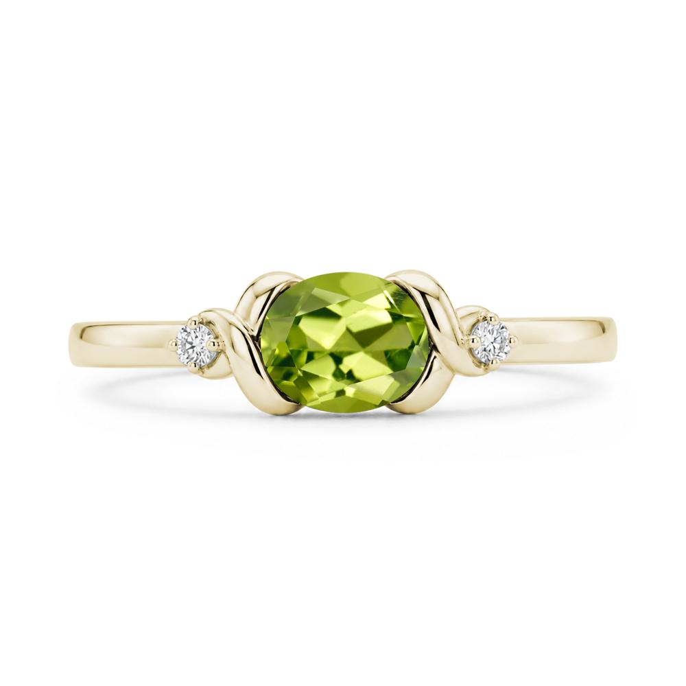 East West Oval Shaped Sapphire Twisted Ring - LUO Jewelry #gemstone_Peridot