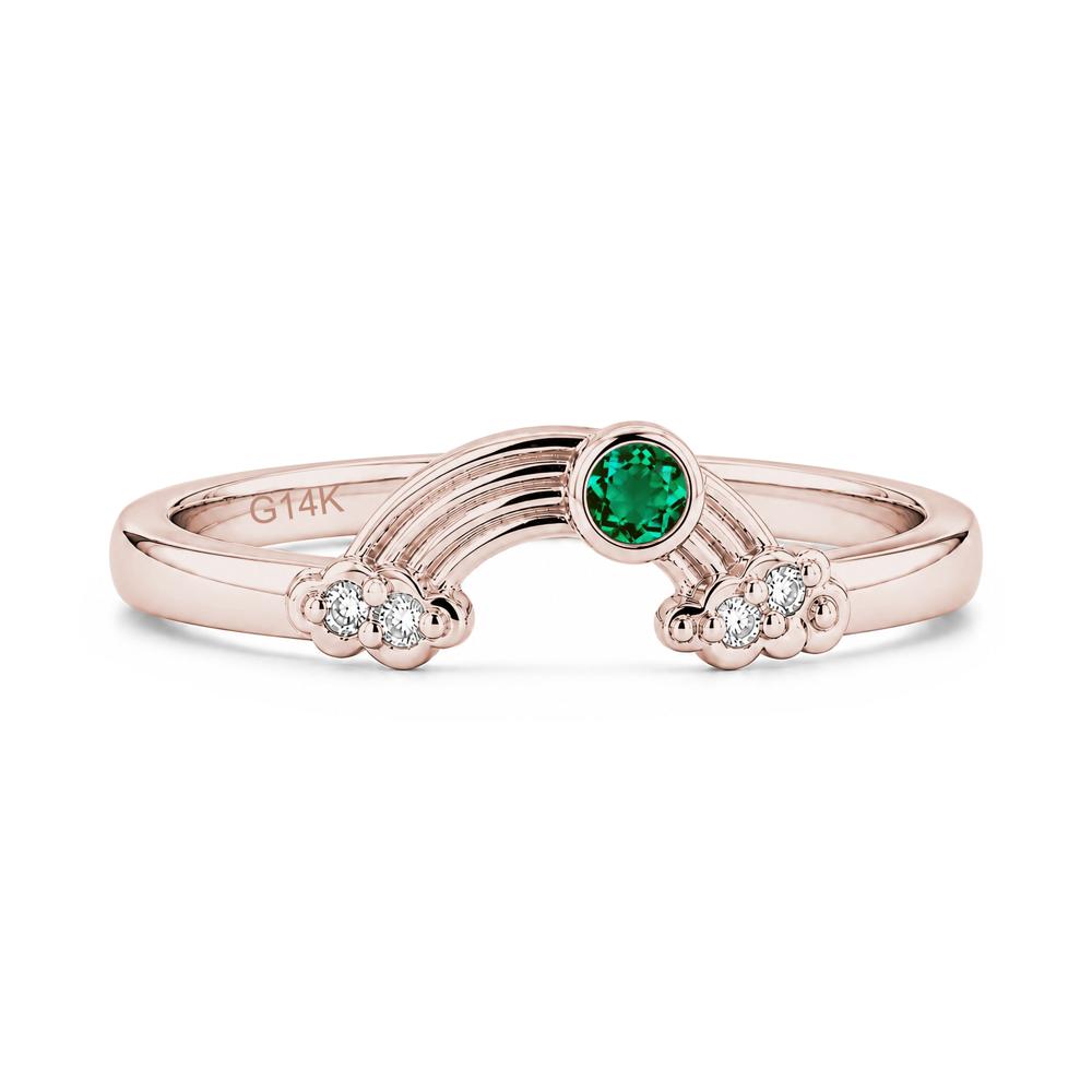 Petite Emerald Cute Rainbow Ring - LUO Jewelry #gemstone_Emerald