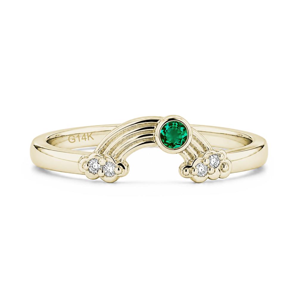 Petite Emerald Cute Rainbow Ring - LUO Jewelry #gemstone_Emerald