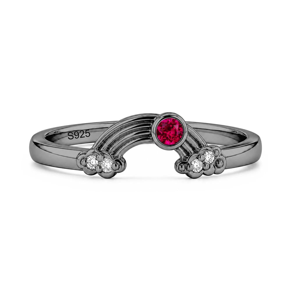 Petite Emerald Cute Rainbow Ring - LUO Jewelry #gemstone_Ruby