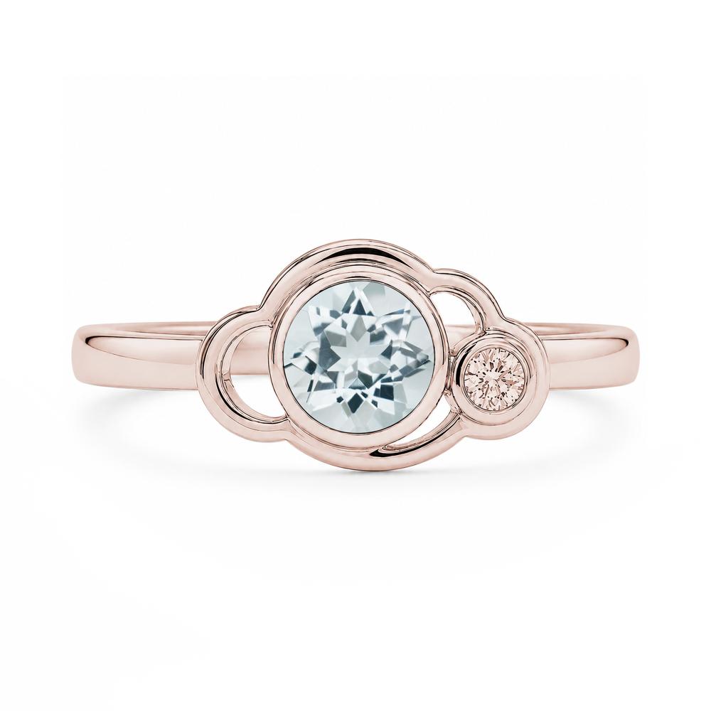 Bezel Setting Two Stone Black Spinel Cloud Ring - LUO Jewelry #gemstone_Aquamarine