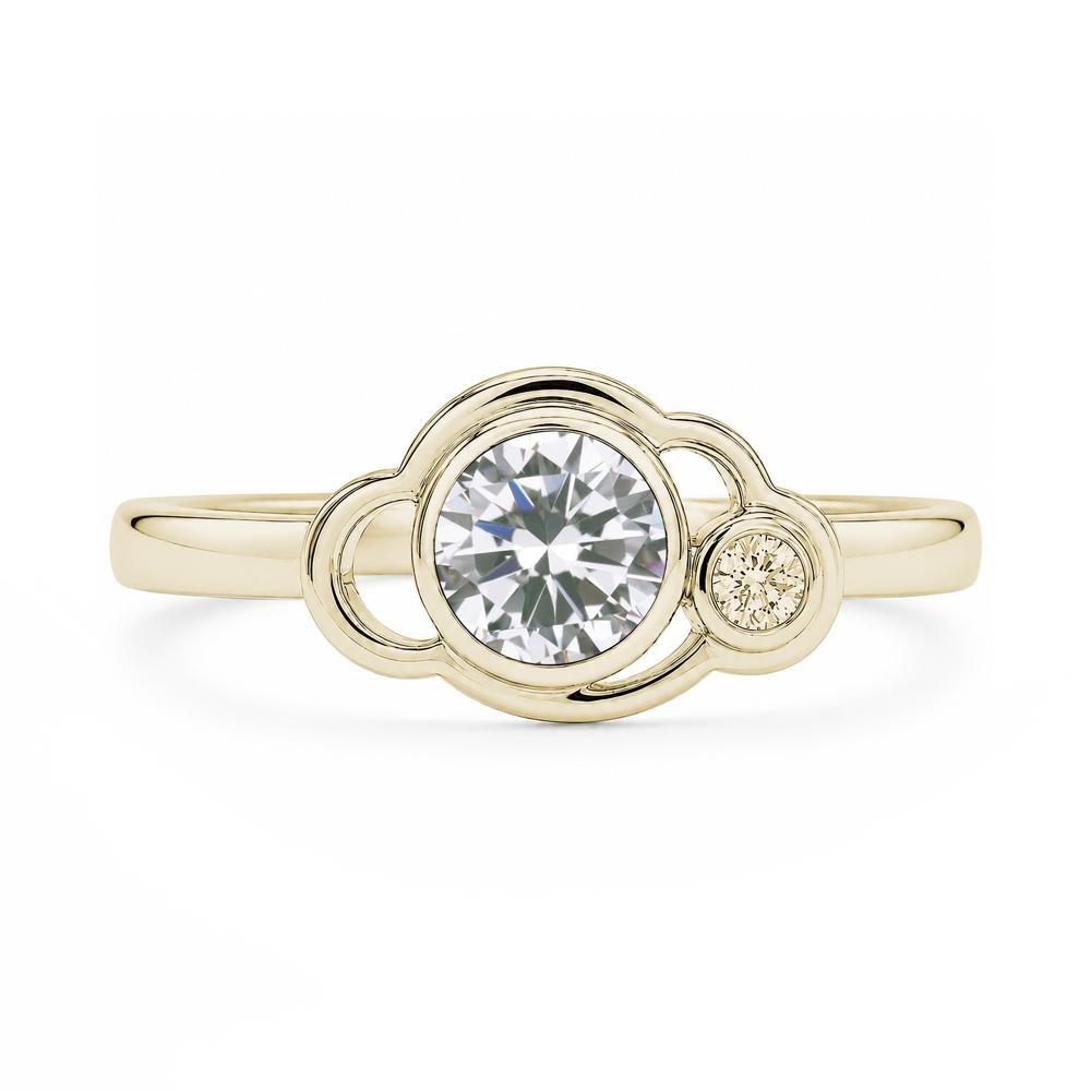 Bezel Setting Two Stone Black Spinel Cloud Ring - LUO Jewelry #gemstone_Cubic Zirconia