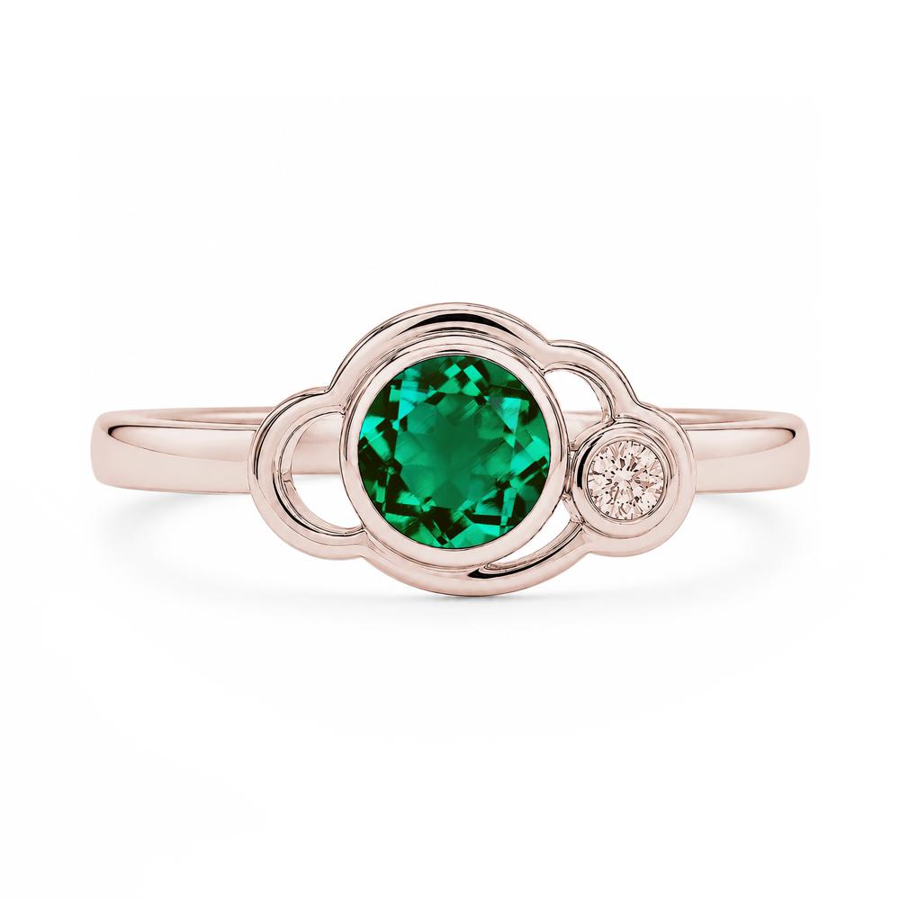 Bezel Setting Two Stone Black Spinel Cloud Ring - LUO Jewelry #gemstone_Emerald