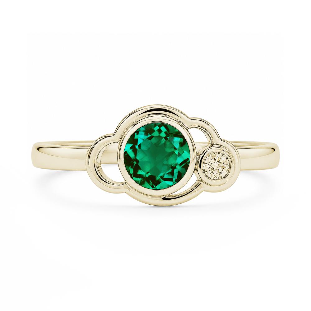Bezel Setting Two Stone Black Spinel Cloud Ring - LUO Jewelry #gemstone_Emerald