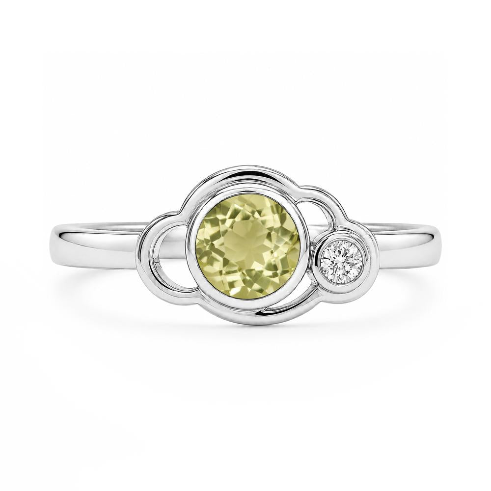 Bezel Setting Two Stone Black Spinel Cloud Ring - LUO Jewelry #gemstone_Lemon Quartz