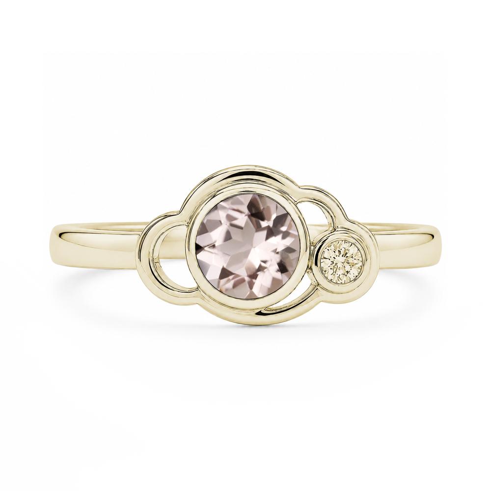 Bezel Setting Two Stone Black Spinel Cloud Ring - LUO Jewelry #gemstone_Morganite