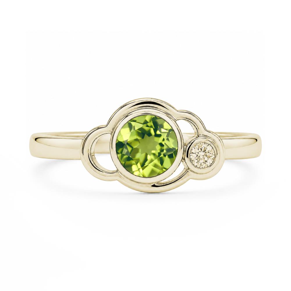 Bezel Setting Two Stone Black Spinel Cloud Ring - LUO Jewelry #gemstone_Peridot