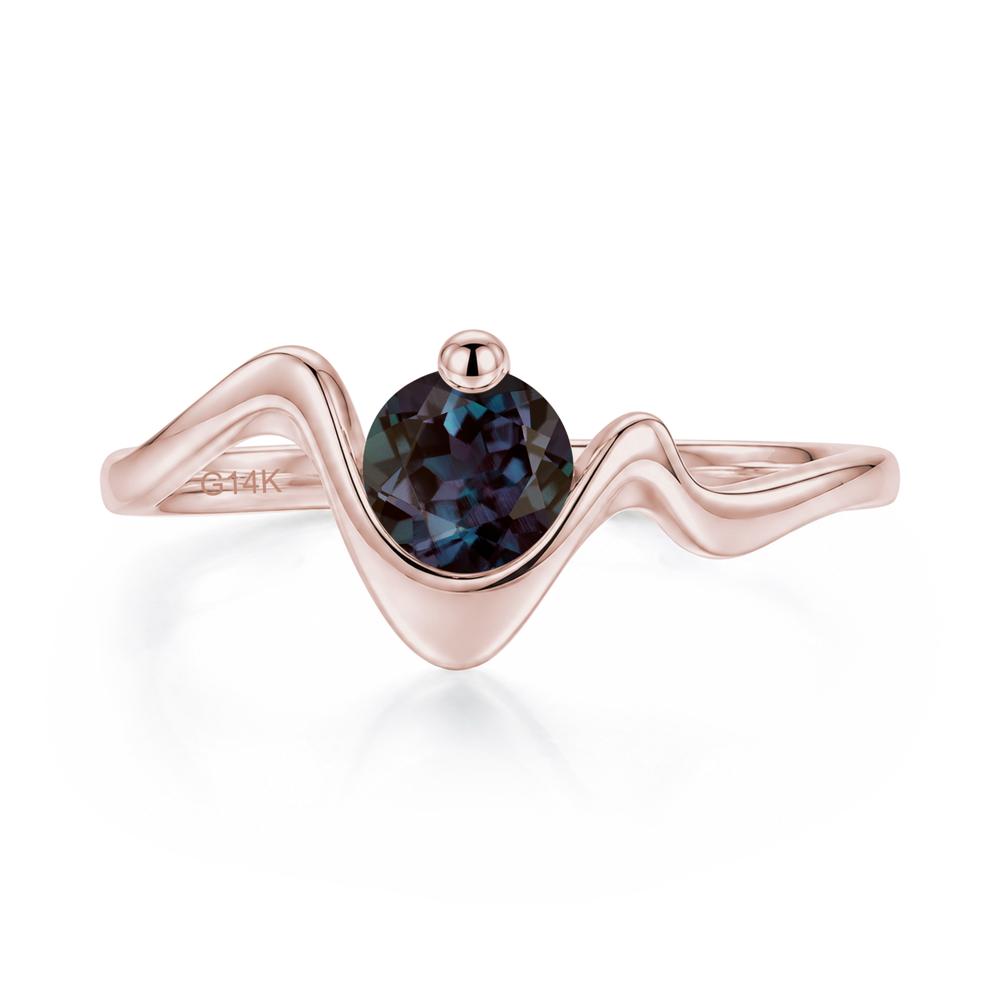 Round Shaped Amethyst Twisted Wave Ring - LUO Jewelry #gemstone_Alexandrite
