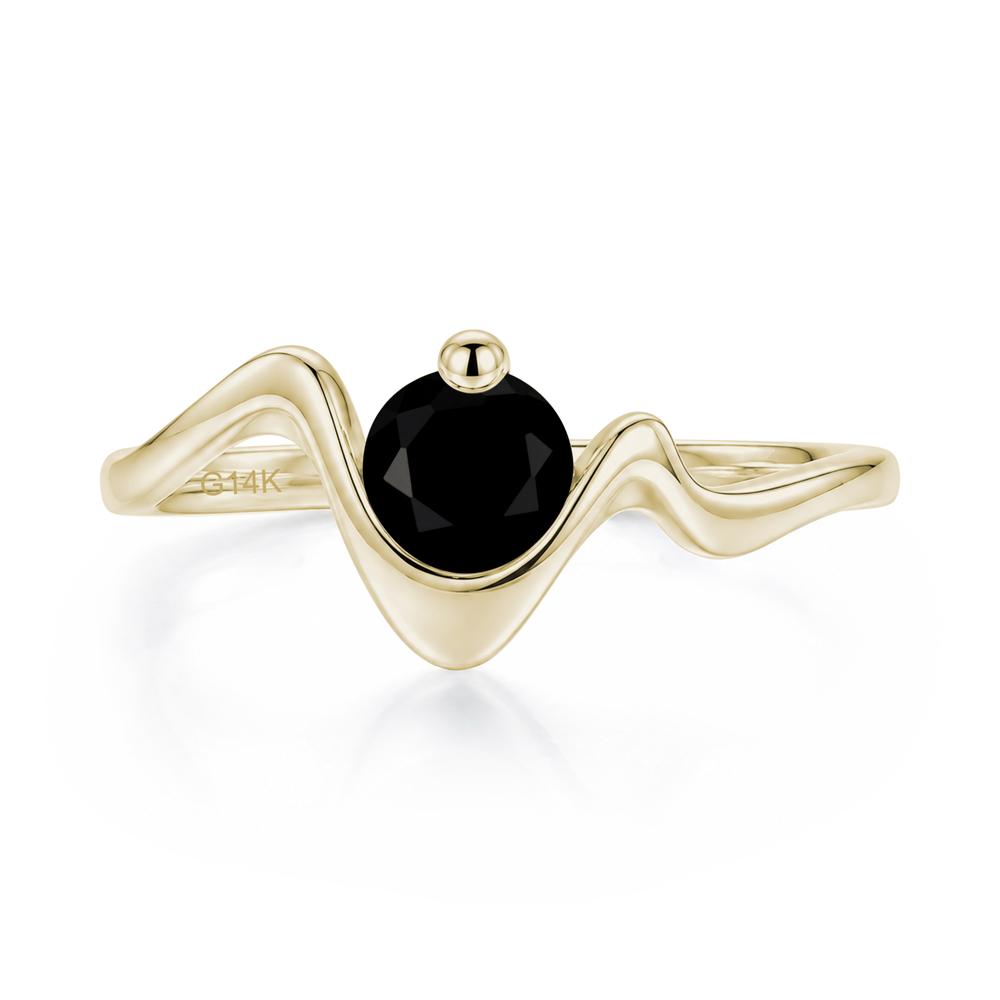 Round Shaped Amethyst Twisted Wave Ring - LUO Jewelry #gemstone_Black Spinel