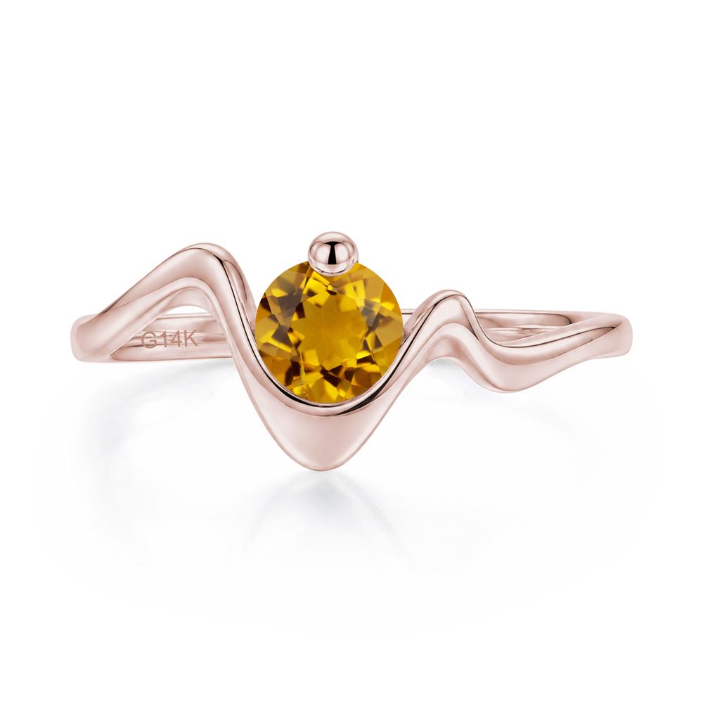 Round Shaped Amethyst Twisted Wave Ring - LUO Jewelry #gemstone_Citrine