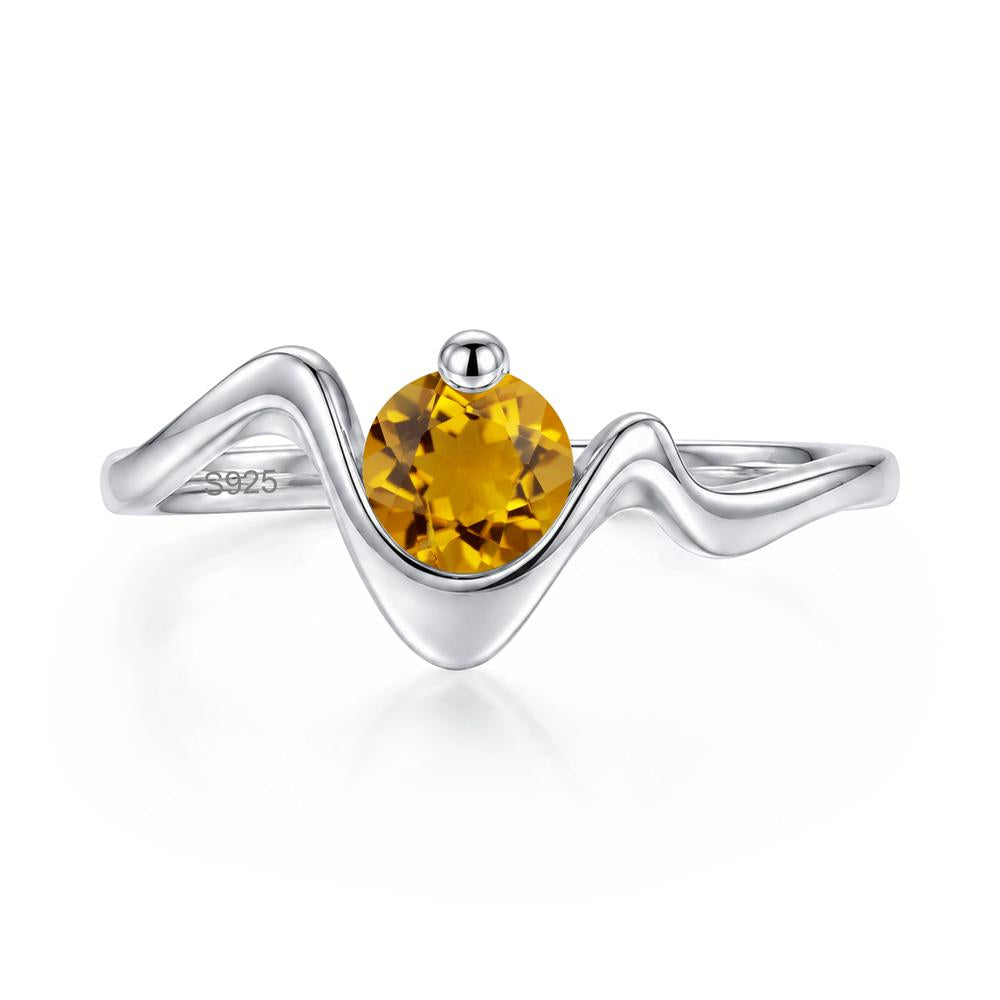 Round Shaped Amethyst Twisted Wave Ring - LUO Jewelry #gemstone_Citrine