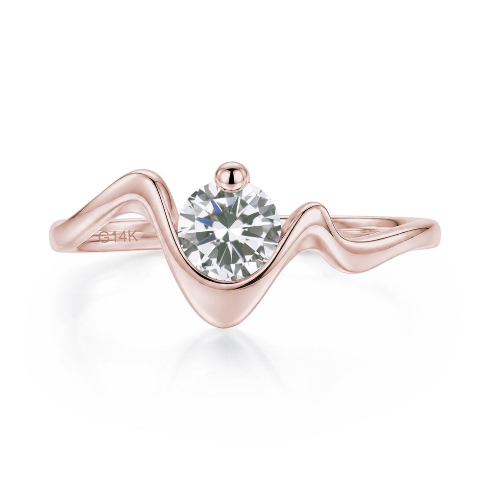 Round Shaped Amethyst Twisted Wave Ring - LUO Jewelry #gemstone_Cubic Zirconia