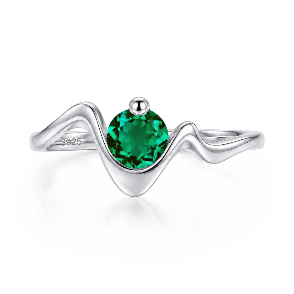 Round Shaped Amethyst Twisted Wave Ring - LUO Jewelry #gemstone_Emerald