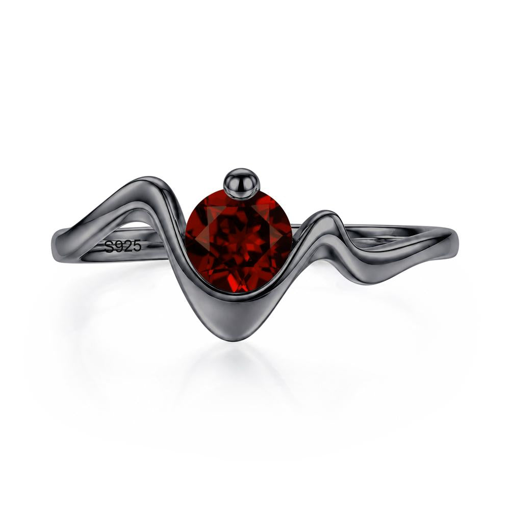 Round Shaped Amethyst Twisted Wave Ring - LUO Jewelry #gemstone_Garnet