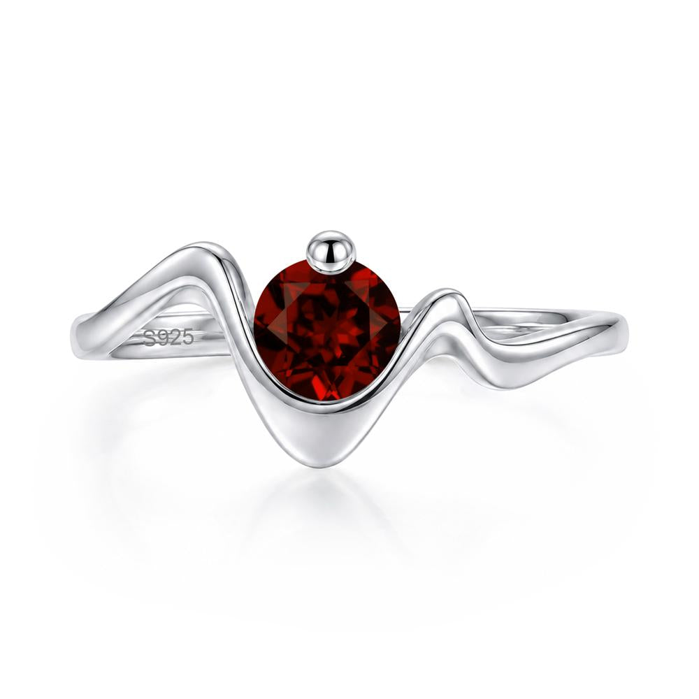 Round Shaped Amethyst Twisted Wave Ring - LUO Jewelry #gemstone_Garnet
