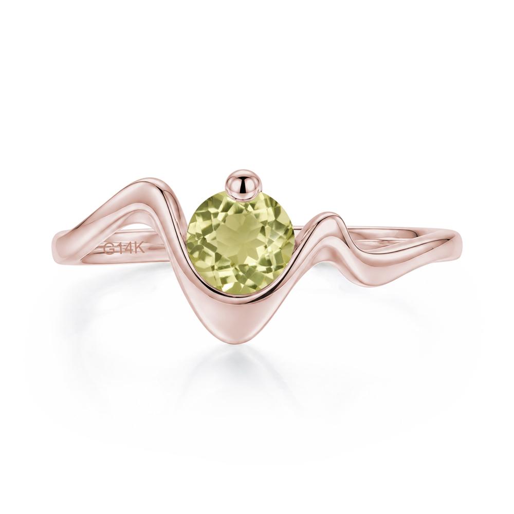 Round Shaped Amethyst Twisted Wave Ring - LUO Jewelry #gemstone_Lemon Quartz