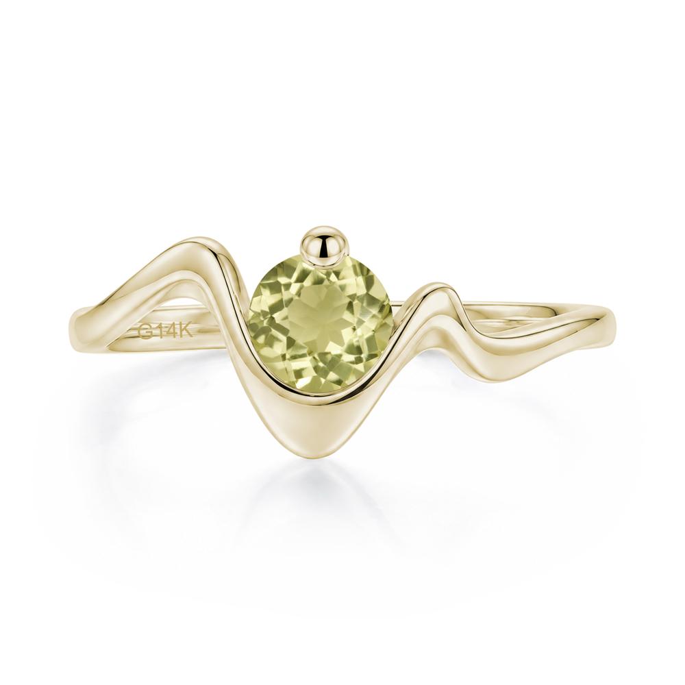 Round Shaped Amethyst Twisted Wave Ring - LUO Jewelry #gemstone_Lemon Quartz