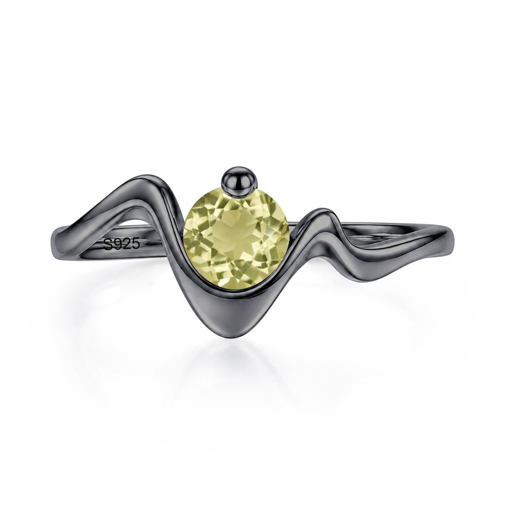 Round Shaped Amethyst Twisted Wave Ring - LUO Jewelry #gemstone_Lemon Quartz