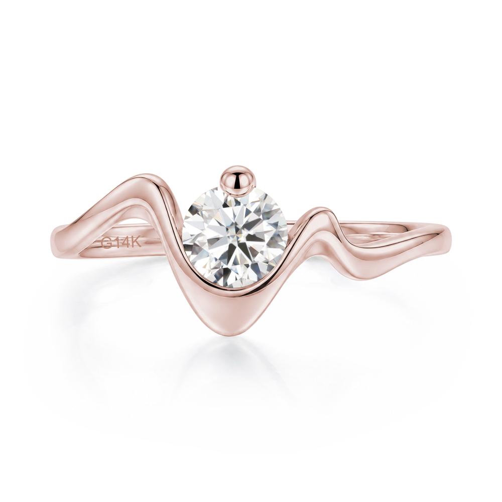 Round Shaped Amethyst Twisted Wave Ring - LUO Jewelry #gemstone_Moissanite