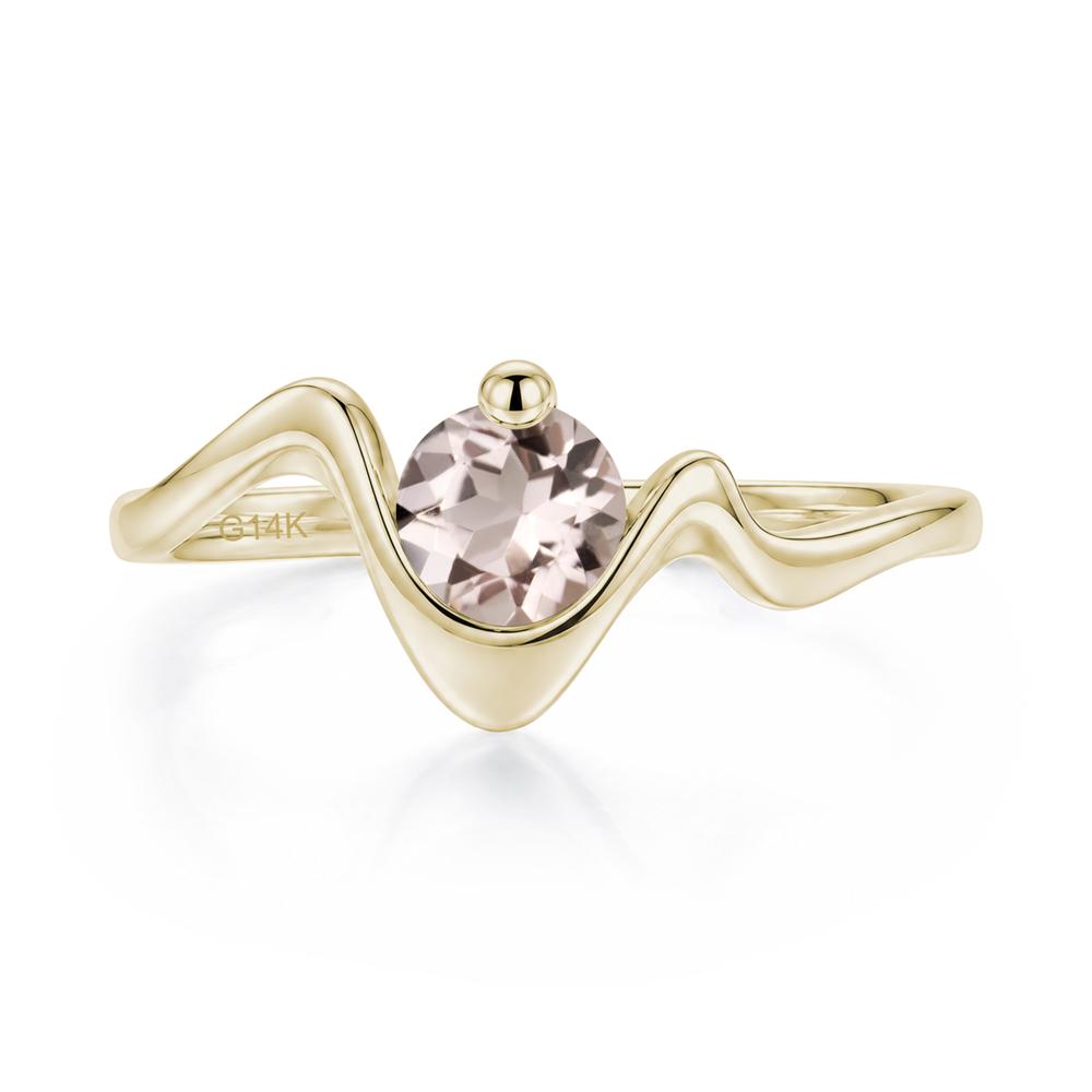 Round Shaped Amethyst Twisted Wave Ring - LUO Jewelry #gemstone_Morganite