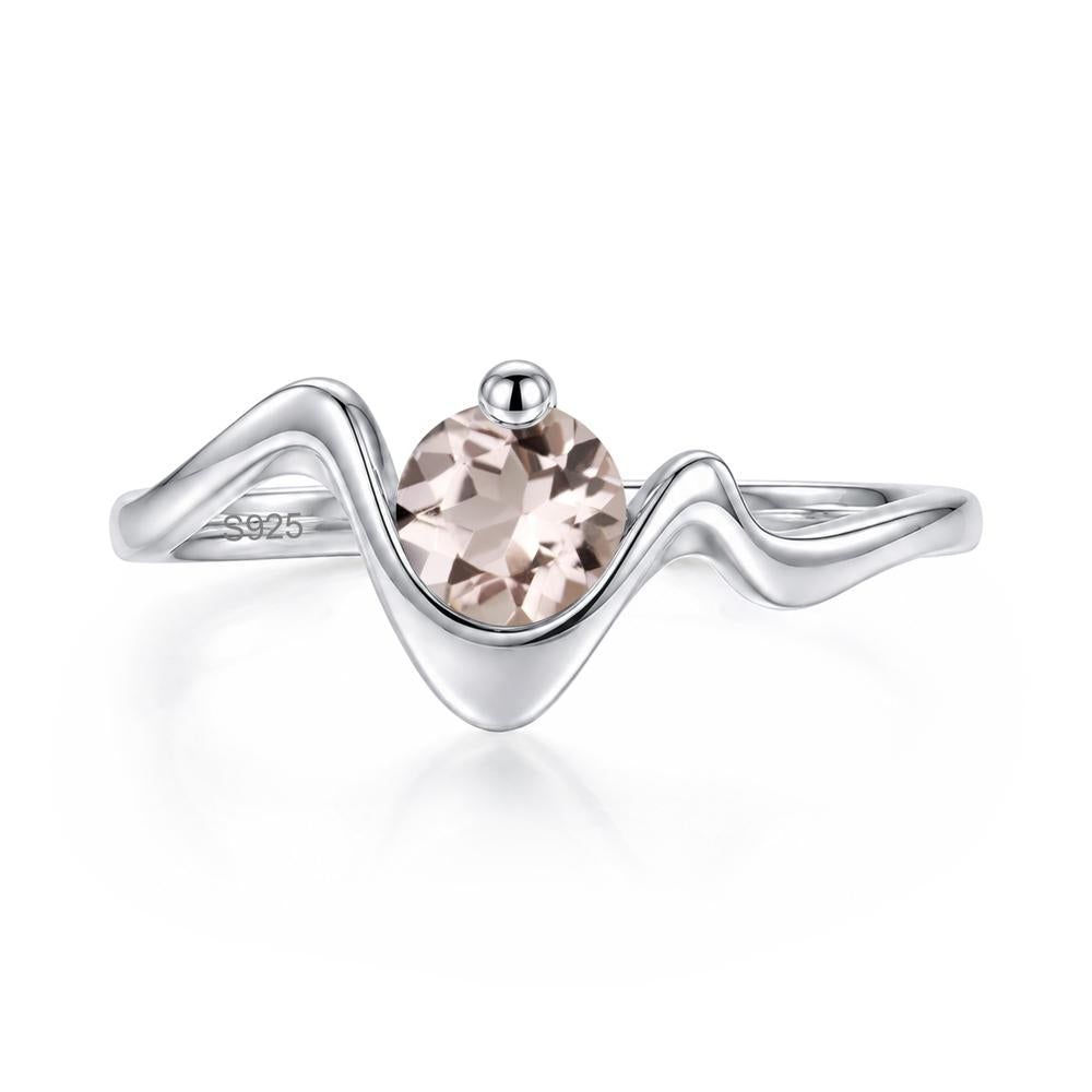 Round Shaped Amethyst Twisted Wave Ring - LUO Jewelry #gemstone_Morganite