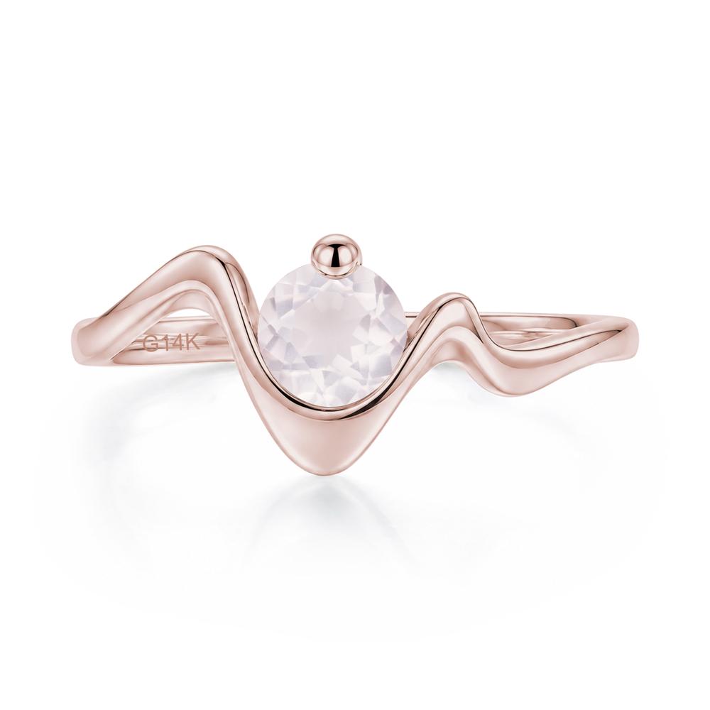 Round Shaped Amethyst Twisted Wave Ring - LUO Jewelry #gemstone_Rose Quartz