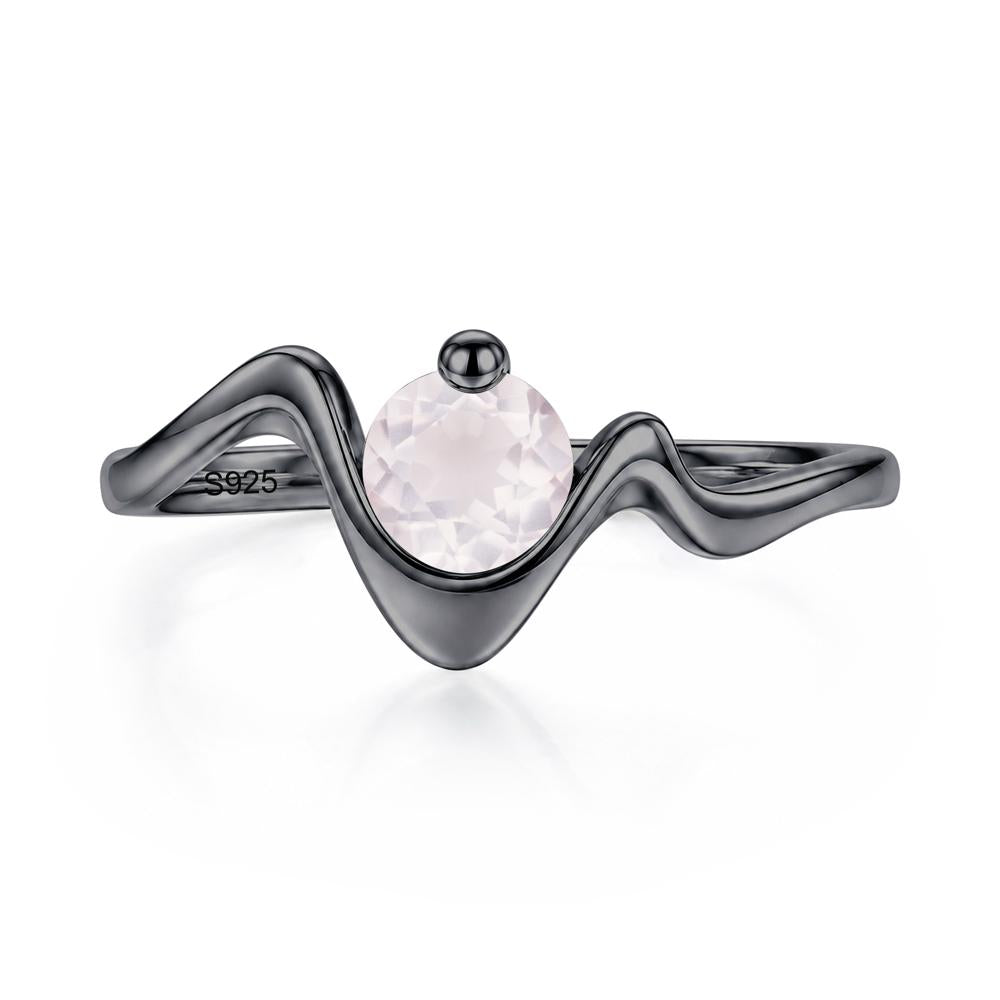 Round Shaped Amethyst Twisted Wave Ring - LUO Jewelry #gemstone_Rose Quartz