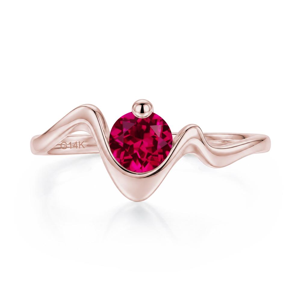 Round Shaped Amethyst Twisted Wave Ring - LUO Jewelry #gemstone_Ruby