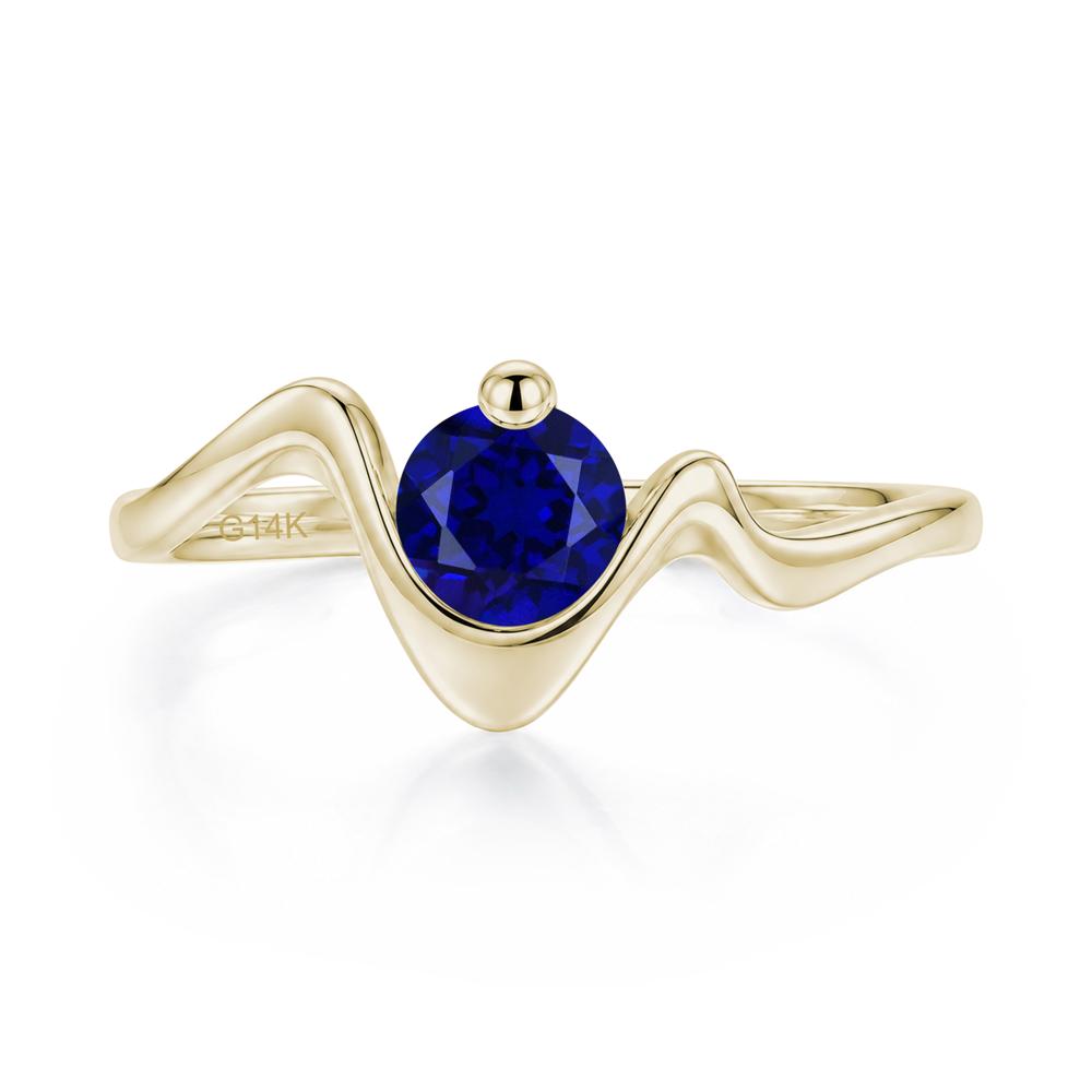 Round Shaped Amethyst Twisted Wave Ring - LUO Jewelry #gemstone_Sapphire