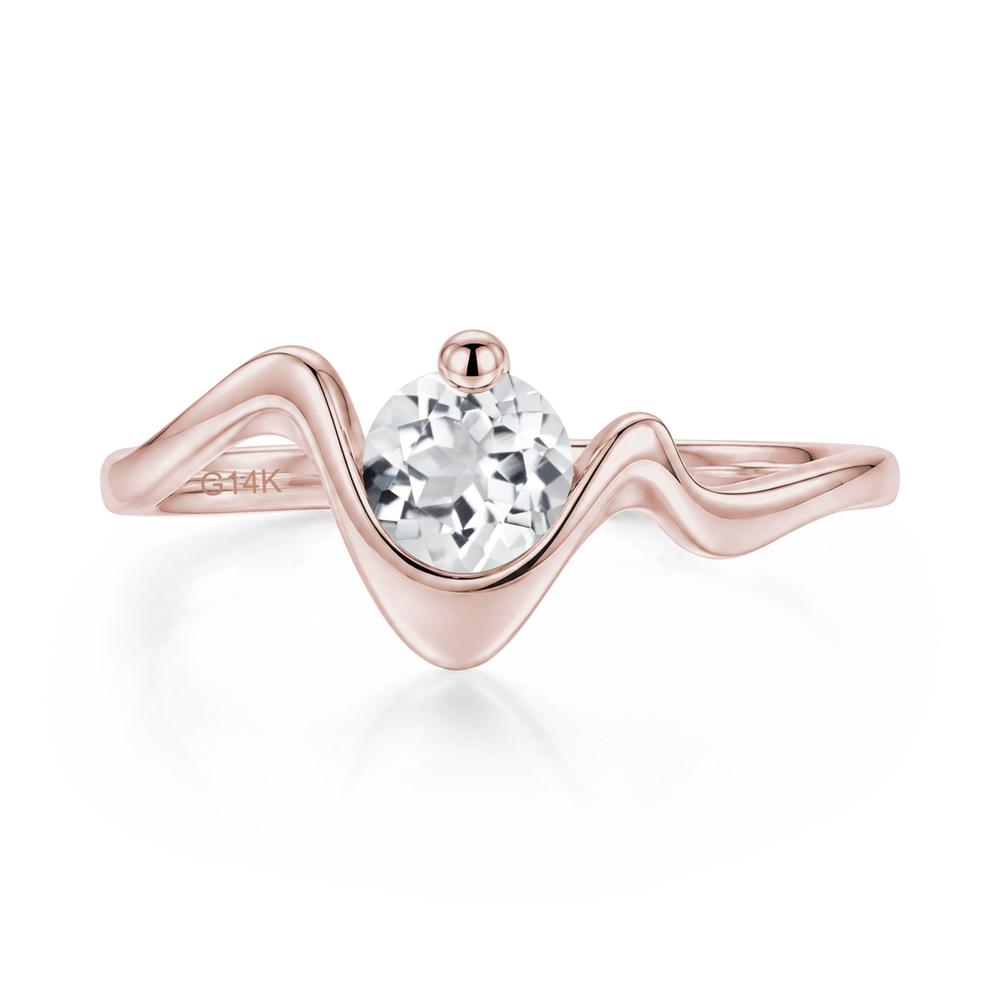 Round Shaped Amethyst Twisted Wave Ring - LUO Jewelry #gemstone_White Topaz