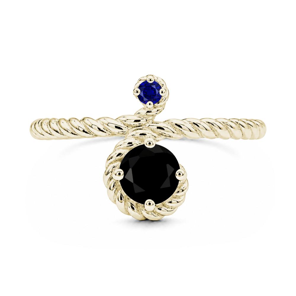 Vintage Twisted Rope Pink Sapphire and Sapphire Two Stone Ring - LUO Jewelry #gemstone_Black Spinel and Sapphire
