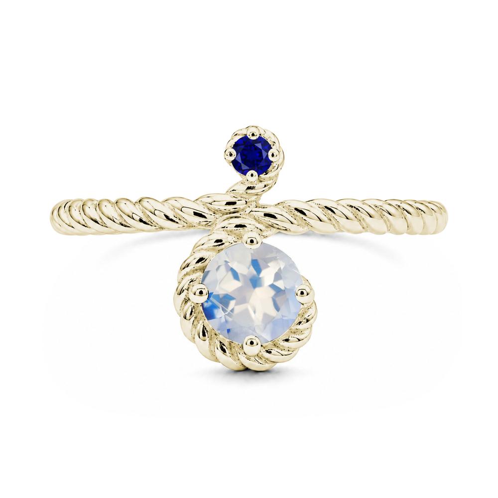 Vintage Twisted Rope Pink Sapphire and Sapphire Two Stone Ring - LUO Jewelry #gemstone_Moonstone and Sapphire