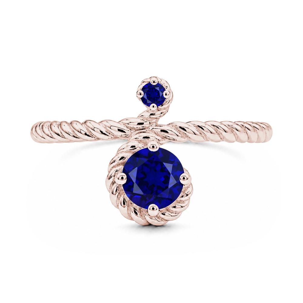 Vintage Twisted Rope Pink Sapphire and Sapphire Two Stone Ring - LUO Jewelry #gemstone_Sapphire