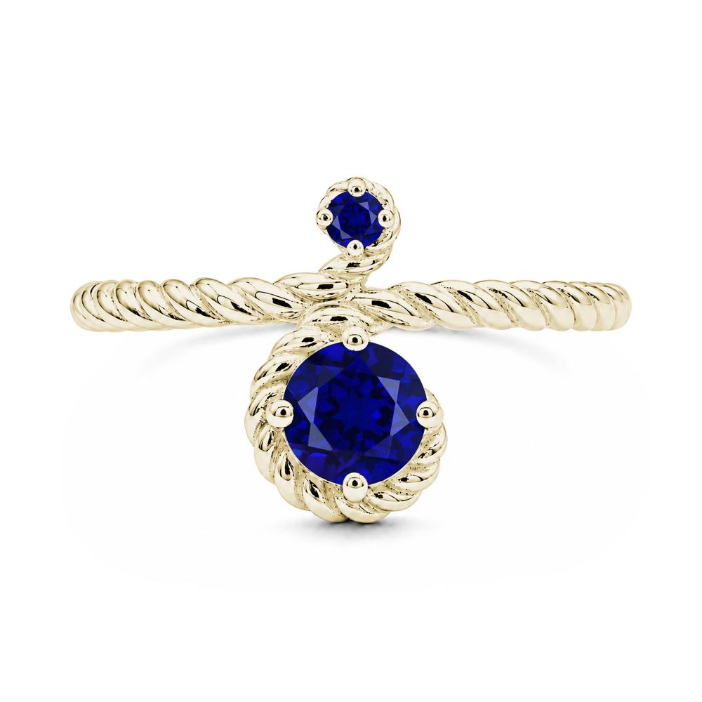 Vintage Twisted Rope Pink Sapphire and Sapphire Two Stone Ring - LUO Jewelry #gemstone_Sapphire