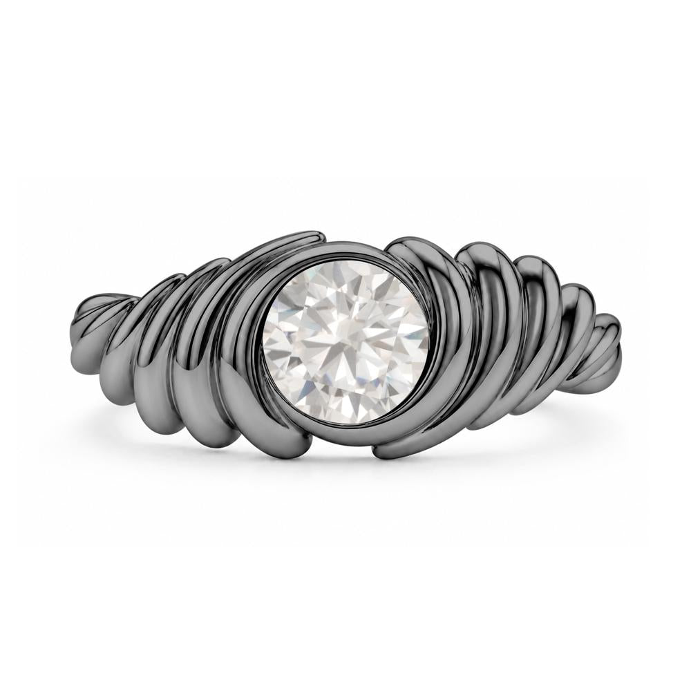 Solitaire Bezel Setting Swirl Amethyst Ring - LUO Jewelry #gemstone_Cubic Zirconia