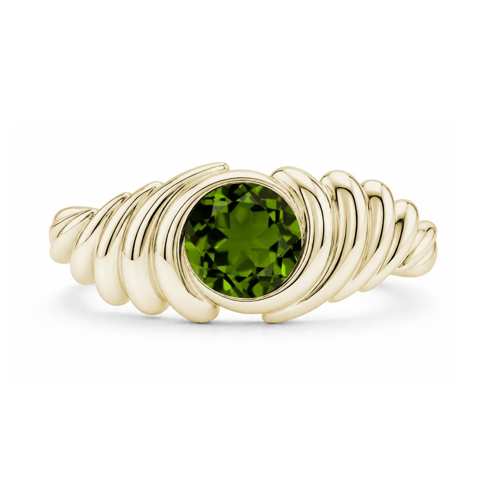 Solitaire Bezel Setting Swirl Amethyst Ring - LUO Jewelry #gemstone_Diopside